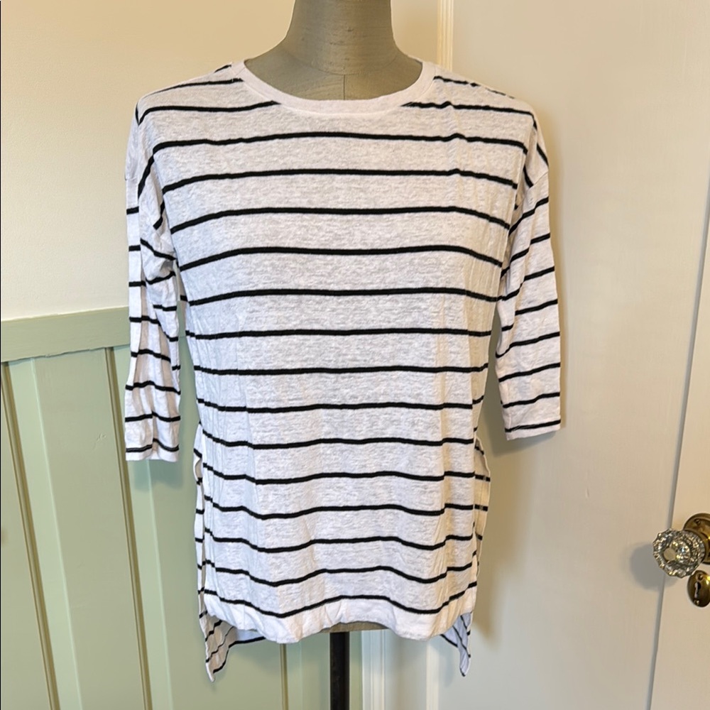 Striped Black and White Women's Top